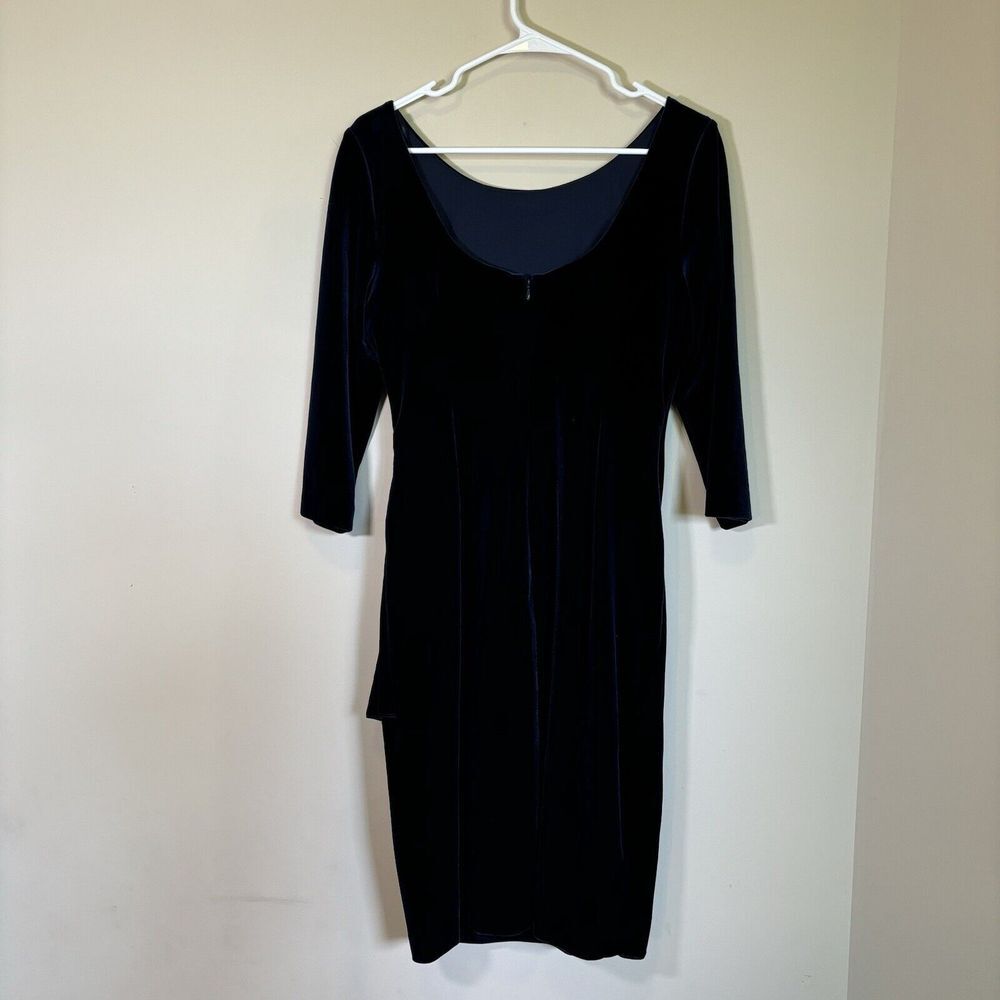 Alex Evenings Women's Side-Ruched‎ Velvet Jewel Dress size 8 mother of the bride - Picture 9 of 14